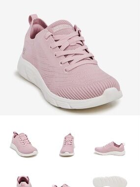 Skechers Lavender Pink Knit Lace-Up Sneaker